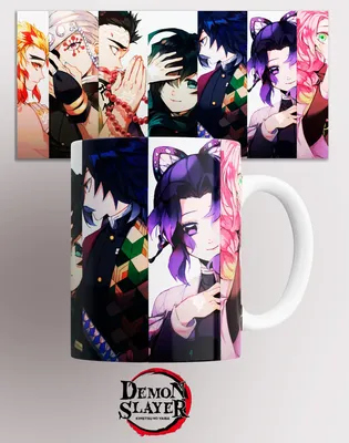 Кружка Аниме Клинок рассекающий демонов/Rock'N'Rolla/КР155639/Mug anime  Kimetsu no Yaiba,Demon slayer/330 мл. | AliExpress