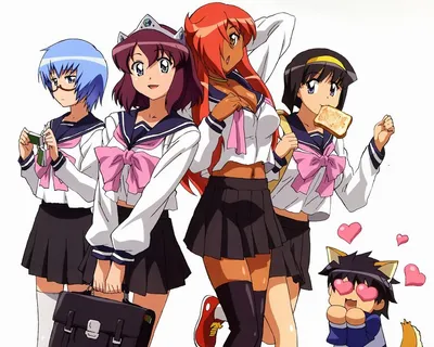 Обои на рабочий стол Девушки из аниме 'Подручный Бездарной Луизы' в  японской школьной форме, обои для рабочего стола, скачать обои, обои  бесплатно