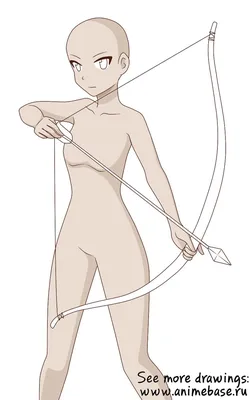 Girl with a bow and arrow - Девушка с луком и стрелой, поза для рисования |  Drawing reference poses, Anime poses reference, Anime drawings