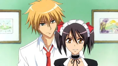 Фото Misaki Ayuzawa и переодетый Aoi Hyoudou, аниме Kaichou wa Maid-sama / Президент  студ-совета горничная, art by Hiro Fujiwara