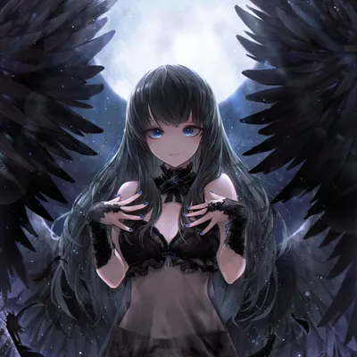 Девушка в стиле аниме,с крыльями …» — создано в Шедевруме