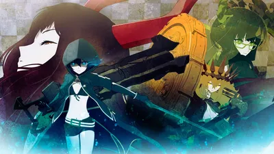 ᐉ Поп-Арт Аниме постер Let's Play Black Rock Shooter/Стрелок с чёрной скалы  Pop-art 90х61 см