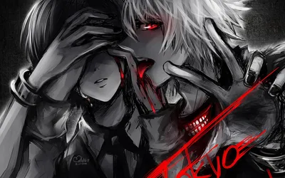 Обои сетка, маска, парень, anime, art, красный глаз, токийский гуль, Tokyo  Ghoul, Ken Kaneki, кагуне картинки на рабочий стол, раздел прочее - скачать