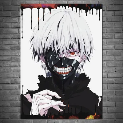 Купить Плакат "Токийский гуль, Кэн Канэки в маске, Tokyo ghoul", 60×43см,  цена 180 грн —  (ID#810508621)