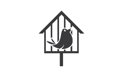 Птица Клетка Логотип Иллюстрации Вектор Плоский Дизайн