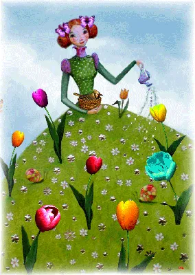 Анимированная открытка С весной! весна анимация