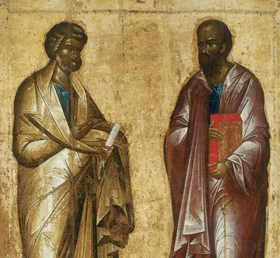 Именные иконы - святые апостолы Петр и Павел в серебряном окладе купить в  магазине Бокадо.