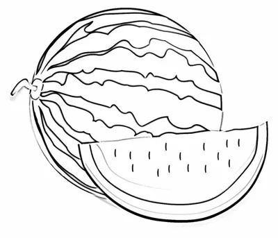 Раскраска арбуз. Распечатать картинки бесплатно.