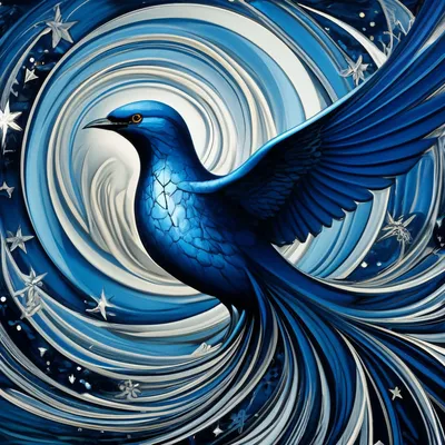 Синяя птица счастья, вихри, …» — создано в Шедевруме