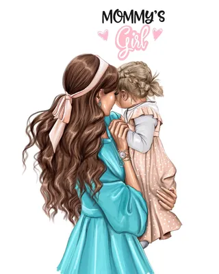 momlife 🌸💕Чехол или обложку для паспорта с этой иллюстрацией можно  заказать на  @makefotocase 💜Ил… | Mommys girl, Mother  daughter art, Mother art