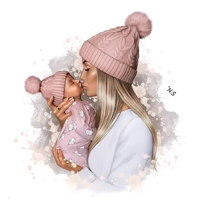 Арт мама и дочь | Mother daughter art, Mom art, Mother and daughter drawing