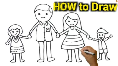 How To Draw My Family | My Family Drawing | Family Drawing Easy | Drawing  For Kids | Smart Kids Art - YouTube