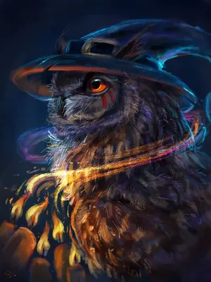 Beautiful Owl Artwork in Procreate