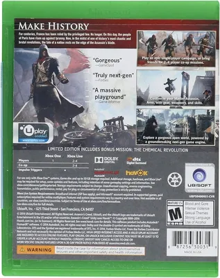: Assassin's Creed Unity Limited Edition - Xbox One : UbiSoft:  Video Games