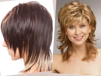 Женская стрижка «аврора» на короткие, средние и длинные волосы показана на  фото… | Короткие стрижки, Прически, Средние прически