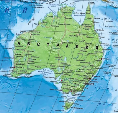 Карта Австралии | Австралия на карте мира онлайн