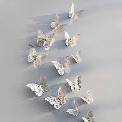 Настенный декор панно Бабочки 3d 🦋🦋 набор из 15 шт купить