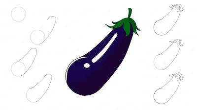 Как нарисовать БАКЛАЖАН / Раскраска БАКЛАЖАН / Краски Раскраски / How to  draw eggplant - YouTube