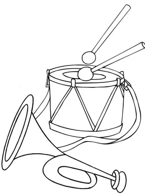 Книгараскраска Для Детей Музыкальные Инструменты Барабан — стоковая  векторная графика и другие изображения на тему Барабанная палочка - iStock