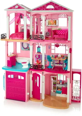 Barbie Dreamhouse - Кукольный домик Dream House с горкой и подъемником + 75  аксессуаров HMX10 купить в Москве | Доставка по России.