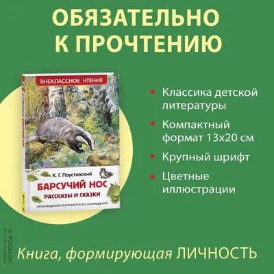 Книга "Барсучий нос". Автор: К. Паустовский. Рисунки-В. Федотова. СССР-1981  год - купить с доставкой по выгодным ценам в интернет-магазине OZON  (1093900975)