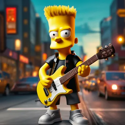Барт Симпсон Рок звезда» — создано в Шедевруме