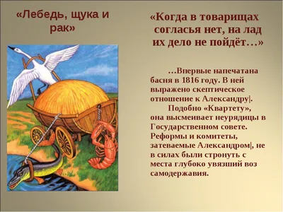 Басня Крылова: Лебедь, рак и щука …» — создано в Шедевруме