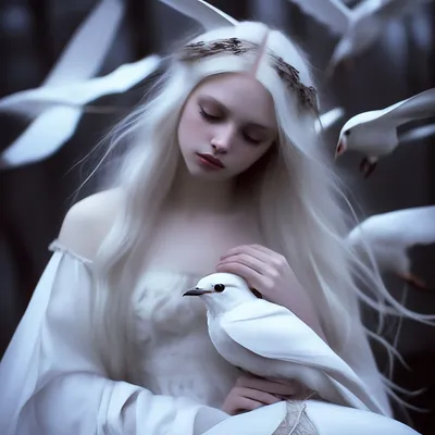 Белые птицы, остроконечный полумесяц, …» — создано в Шедевруме
