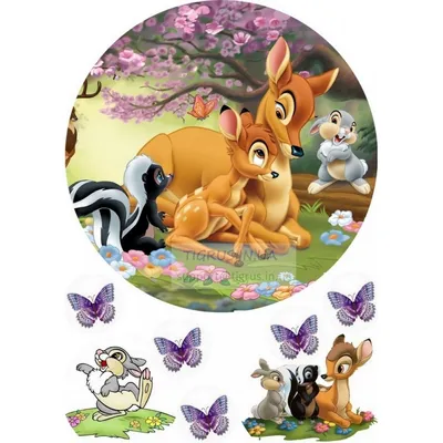 Обои бабочка, гриб, кролик, арт, Bambi, thumper, олененок бемби картинки на  рабочий стол, раздел живопись - скачать