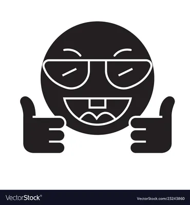 Showing ok emoji black concept icon Royalty Free Vector