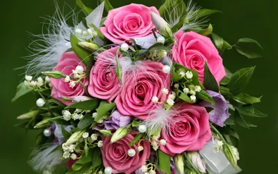 Букет цветов с розами и зелеными растениями на белом фоне · Бесплатные  стоковые фото
