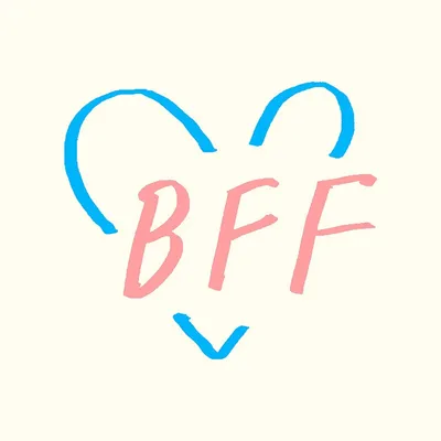 Bff or best friend forever lettering on white Vector Image