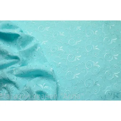 Купить Ткань шитье красивого бирюзового цвета в ткани Anna