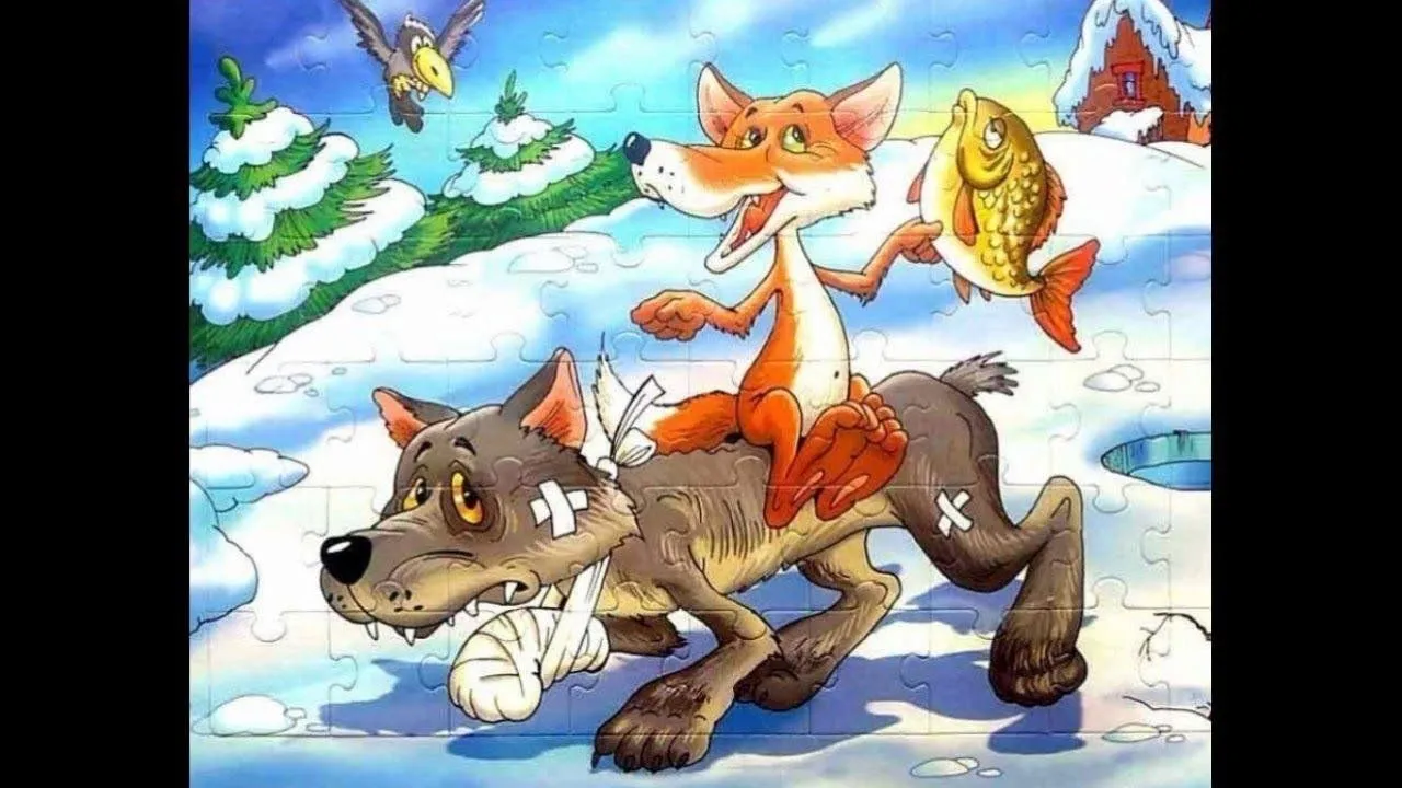 Сказка волк ловит рыбу