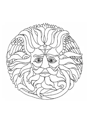 Раскраска "Бог солнца" - Раскраски А4 формата для распечатки
