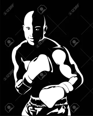 Черно белая картинка боксер - 62 фото