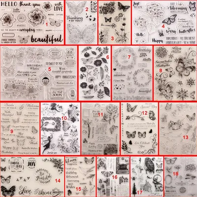 Купить Цветок-бабочка, прозрачные силиконовые штампы для печати, сделай  сам, скрапбукинг, декор для фотоальбома, художественные бабочки, стрекоза,  насекомое | Joom