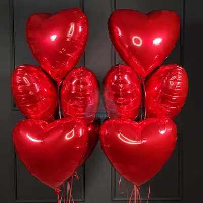 Шары на 14 февраля - Красные сердца большие купить в Москве - заказать с  доставкой - артикул: №2197