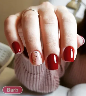 Бордовый маникюр: 100 свежих фото | Red acrylic nails, Crystal nails, Gel  nails shape