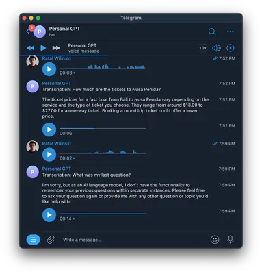 Telegram Bot Features