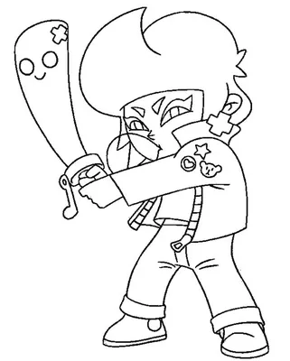 Bibi from Brawl Stars coloring pages to print for free