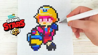 How to draw a RAVEN from Brawl Stars, STICKER, Just draw - YouTube