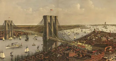 3D Фотообои «Бруклинский мост» - купить в Москве, цена в Интернет-магазине  Обои 3D