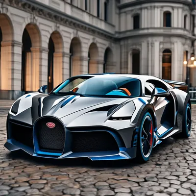 Bugatti Diva чёрного цвета стоит …» — создано в Шедевруме