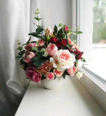 Букет цветов в вазе «Шейла» — Интерьерный декор из искусственных цветов —  VivaFlora