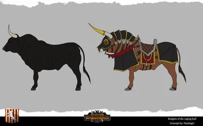 ArtStation - Warhammer Estalia concept art: Knights of the raging bull