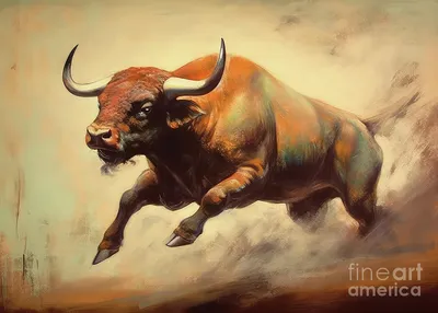 Taurus, bull, bull, taureau, lea roche painting" Art Board Print by L.  ROCHE | Redbubble