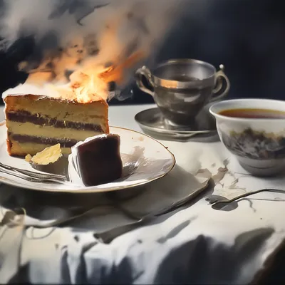 Чай с тортиком» — создано в Шедевруме
