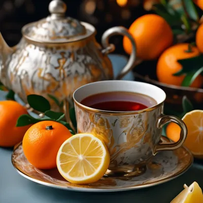 Мандариновый чай - уютная зима )