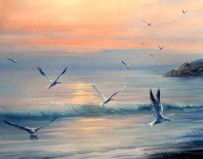 Фотография «Чайки над морем». Размер: 30x40 (см). Автор Кирко Полина -  Купить онлайн с доставкой в онлайн-галерее 